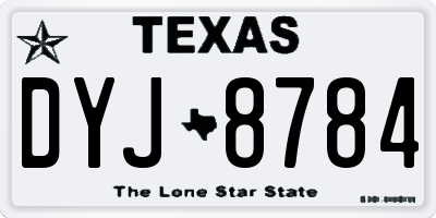 TX license plate DYJ8784