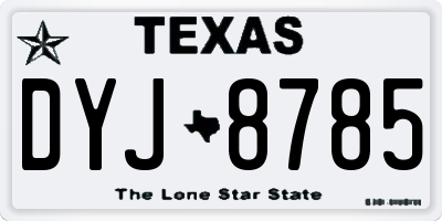 TX license plate DYJ8785