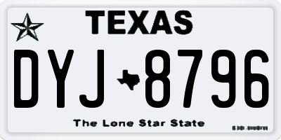 TX license plate DYJ8796