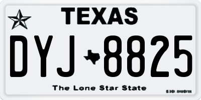 TX license plate DYJ8825