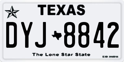 TX license plate DYJ8842