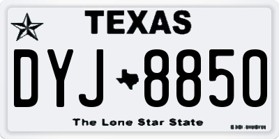 TX license plate DYJ8850
