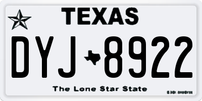 TX license plate DYJ8922