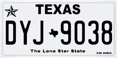 TX license plate DYJ9038