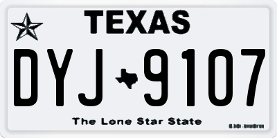 TX license plate DYJ9107
