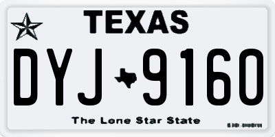 TX license plate DYJ9160