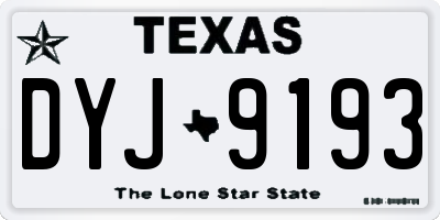 TX license plate DYJ9193