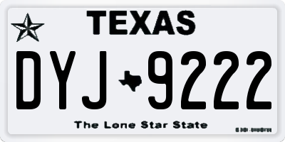 TX license plate DYJ9222