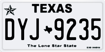 TX license plate DYJ9235