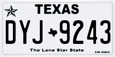 TX license plate DYJ9243