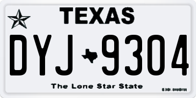 TX license plate DYJ9304