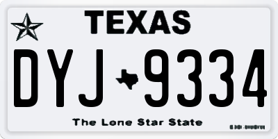 TX license plate DYJ9334