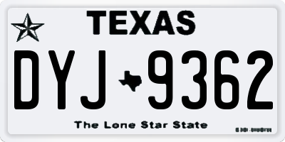 TX license plate DYJ9362