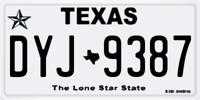 TX license plate DYJ9387