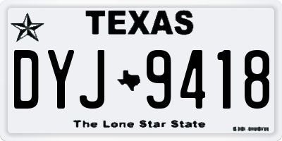 TX license plate DYJ9418