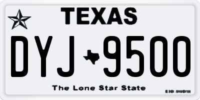 TX license plate DYJ9500