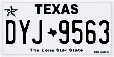 TX license plate DYJ9563