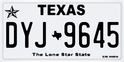 TX license plate DYJ9645