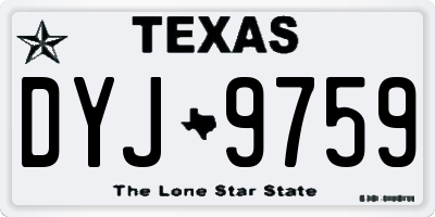 TX license plate DYJ9759