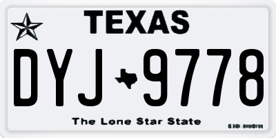 TX license plate DYJ9778