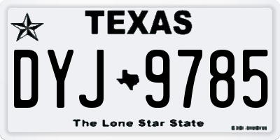 TX license plate DYJ9785
