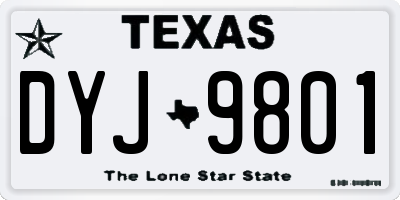 TX license plate DYJ9801