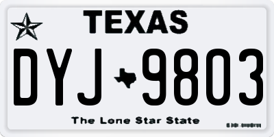 TX license plate DYJ9803