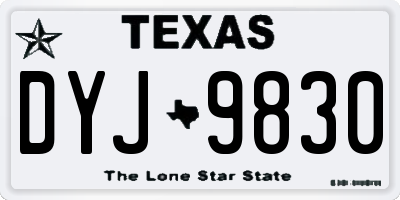 TX license plate DYJ9830