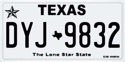 TX license plate DYJ9832