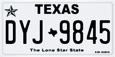 TX license plate DYJ9845