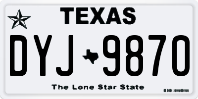 TX license plate DYJ9870