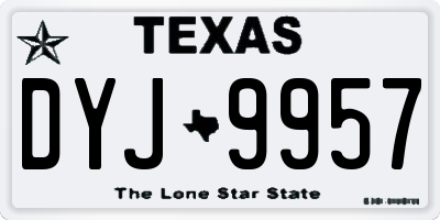 TX license plate DYJ9957