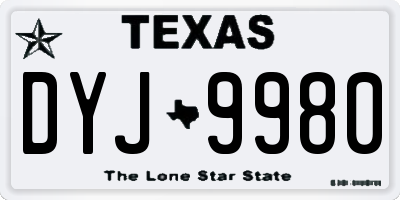 TX license plate DYJ9980