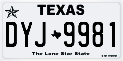 TX license plate DYJ9981