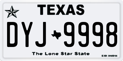 TX license plate DYJ9998