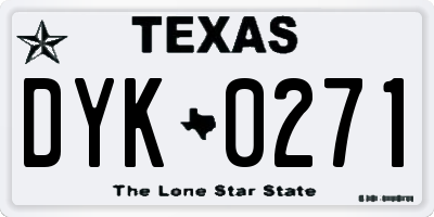 TX license plate DYK0271
