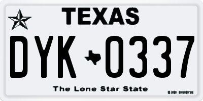 TX license plate DYK0337