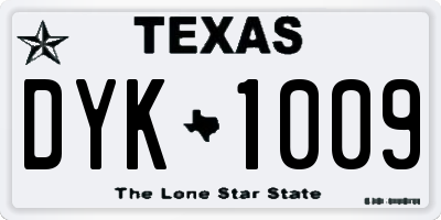 TX license plate DYK1009