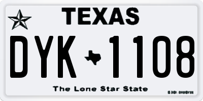 TX license plate DYK1108