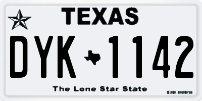 TX license plate DYK1142