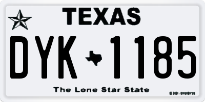 TX license plate DYK1185