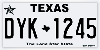 TX license plate DYK1245