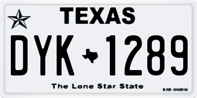 TX license plate DYK1289