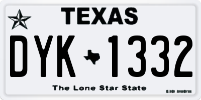 TX license plate DYK1332