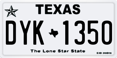 TX license plate DYK1350