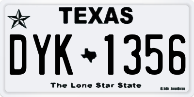 TX license plate DYK1356