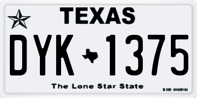 TX license plate DYK1375