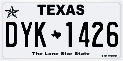 TX license plate DYK1426