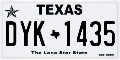 TX license plate DYK1435
