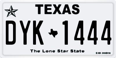 TX license plate DYK1444